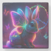 Peace Bunny Steinuntersetzer (Vorderseite)