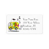 Peace Bus Retro Address Label Adressaufkleber (Vorne)
