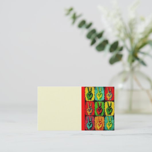 Peace Business Card Visitenkarte (Stehend Vorderseite)