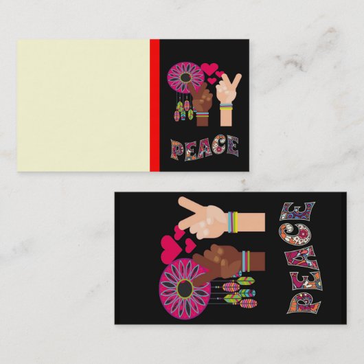 Peace Business Card Visitenkarte (Vorne/Hinten)