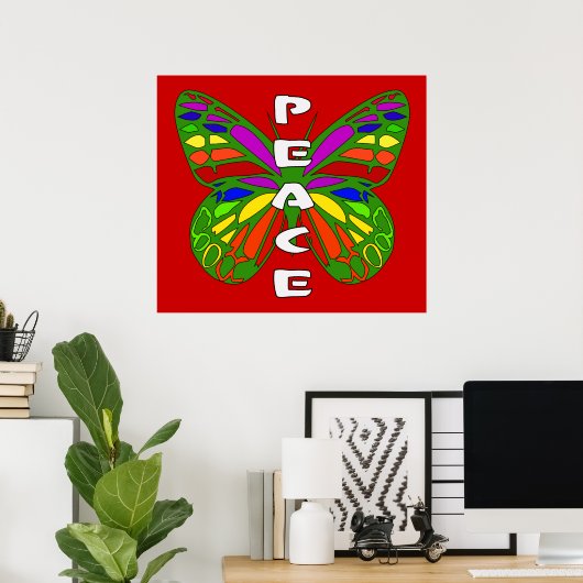 Peace Butterfly Poster (Heimbüro)