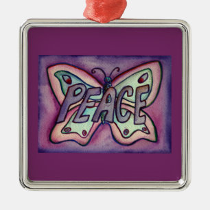 Peace Butterfly Word Kunstschatz Entdeckungsreise Ornament Aus Metall