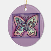 Peace Butterfly Word Kunstschatz Vernissage Keramik Ornament (Links)