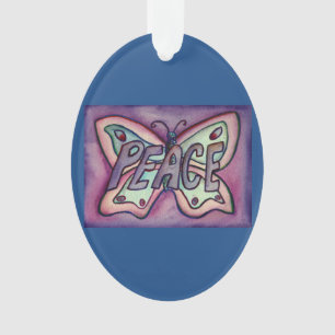 Peace Butterfly Word Kunstschatz Vernissage Ornament