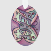 Peace Butterfly Word Kunstschatz Vernissage Ornament (Vorderseite)