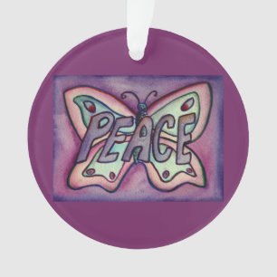 Peace Butterfly Word Kunstschatz Vernissage Ornament