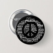 Peace button - Black & White (Vorne & Hinten)