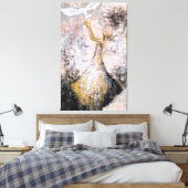 Peace Canvas Print White Dove - Abstrakte Malerei Leinwanddruck (Insitu (Schlafzimmer))