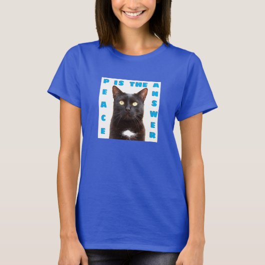 Peace - cat (Dark T - Shirt) T-Shirt (Vorderseite)