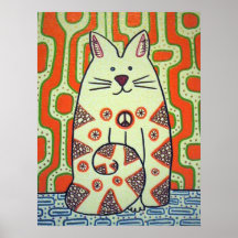 Peace Cat Poster
