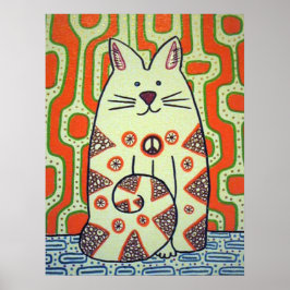 Peace Cat Poster