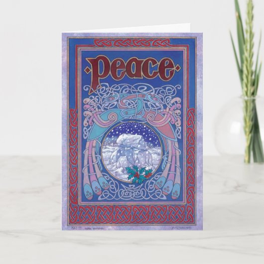 Peace Celtic Irish Christmas Card Feiertagskarte (Vorderseite)