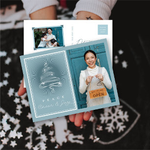 Peace Cheer Joy Sparkling Weihnachtsbaum Business Feiertagspostkarte