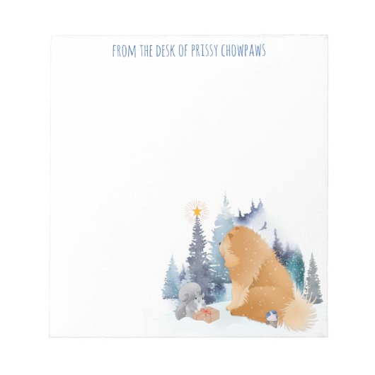 PEACE Chow Dog Urlaub personalisieren Text Notizblock (Vorderseite)