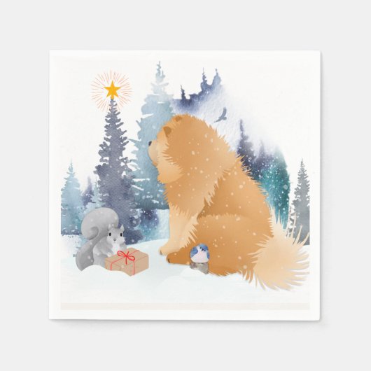 PEACE Chow Hundefarben Serviette (Vorderseite)