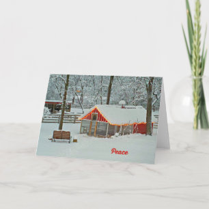 Peace Christmas Card mit einer schneebedeckten Far Feiertagskarte