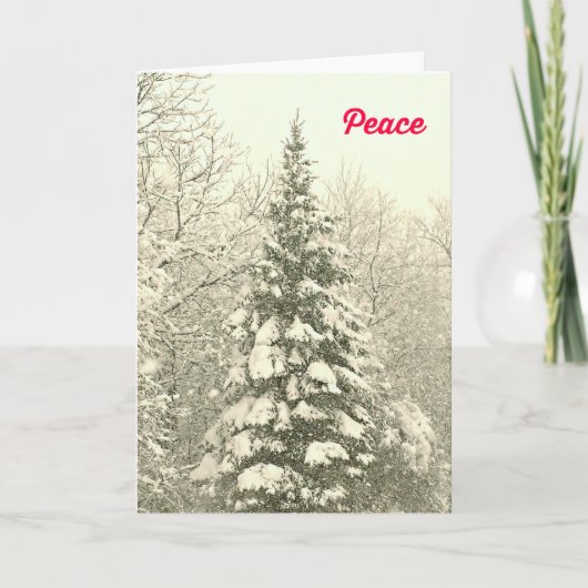 Peace Christmas Card mit Schneeszene Feiertagskarte (Vorderseite)