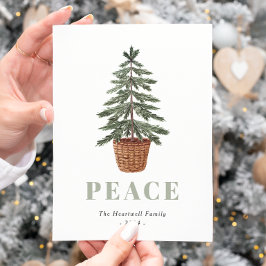 Peace Christmas Evergreen Treff Simple Feiertagspostkarte