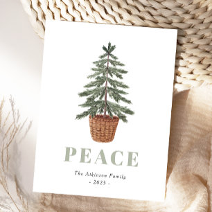 Peace Christmas Evergreen Treff Simple Feiertagspostkarte