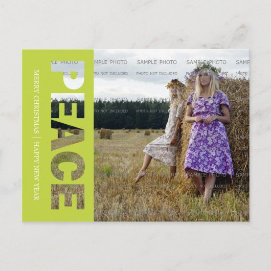 Peace Christmas Foto Postcard Feiertagspostkarte (Vorderseite)