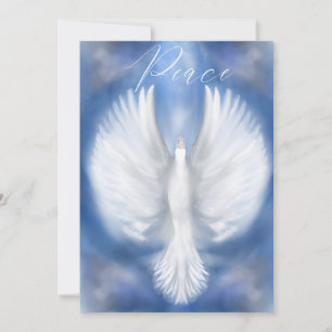 Peace Christmas Holiday New Years Dove Flat Card Feiertagskarte