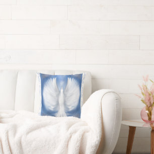 Peace Christmas Holiday New Years Dove Flat Card Kissen