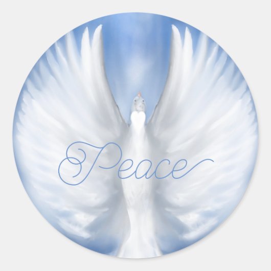 Peace Christmas Holiday New Years Dove Flat Card Runder Aufkleber (Vorderseite)