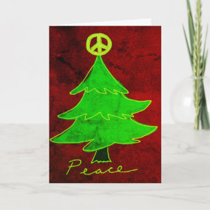 Peace Christmas Tree Abstrakt Art Karte