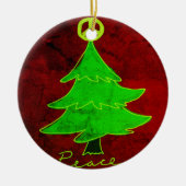 Peace Christmas Tree Abstrakt Art Keramik Ornament (Vorne)