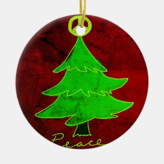 Peace Christmas Tree Abstrakt Art Keramik Ornament (Vorne)