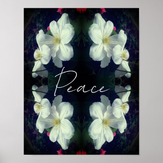 Peace Clematics Blume Abstrakt Inspiration Poster (Vorne)
