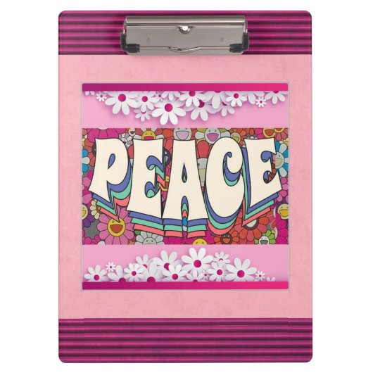 Peace Clipboard Klemmbrett (Vorderseite)