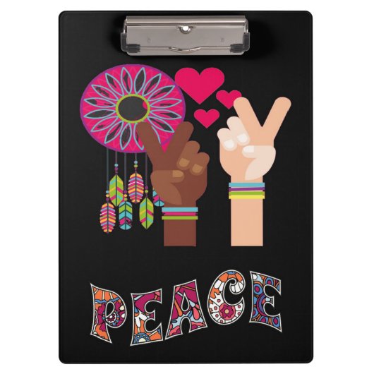 Peace Clipboard Klemmbrett (Vorderseite)