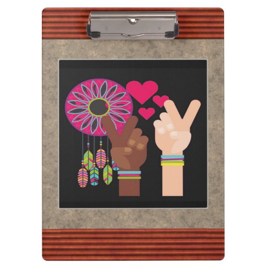 Peace Clipboard Klemmbrett (Vorderseite)