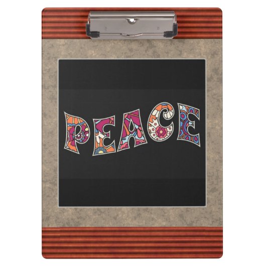 Peace Clipboard Klemmbrett (Vorderseite)