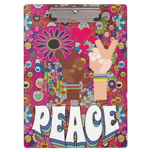 Peace Clipboard Klemmbrett (Vorderseite)