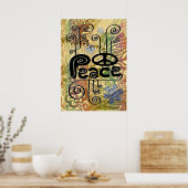 Peace Colorful Abstrakt Poster (Küche)
