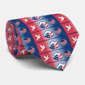 Peace Corps Dove Shield Tiled Necktie Krawatte (Gerollt)