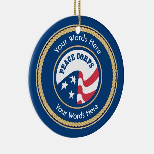 Peace Corps Universal Rope Shield Keramik Ornament (Rechts)