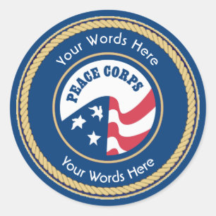 Peace Corps Universal Rope Shield Runder Aufkleber