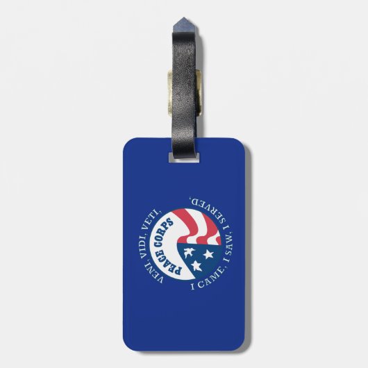 Peace Corps VVV Schild Gepäckmarke Gepäckanhänger (Rückseite vertikal)