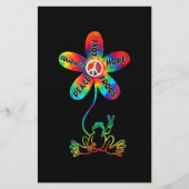 Peace Courage Liebe Hope Frogs Hippie Briefpapier (Vorderseite)