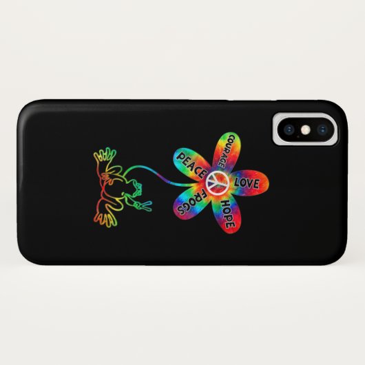 Peace Courage Liebe Hope Frogs Hippie Case-Mate iPhone Hülle (Rückseite (Horizontal))