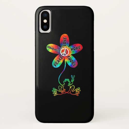 Peace Courage Liebe Hope Frogs Hippie Case-Mate iPhone Hülle (Rückseite)