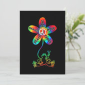 Peace Courage Liebe Hope Frogs Hippie Einladung (Stehend Vorderseite)