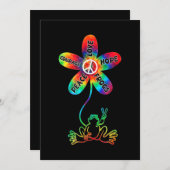 Peace Courage Liebe Hope Frogs Hippie Einladung (Vorne/Hinten)
