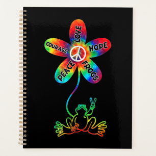 Peace Courage Liebe Hope Frogs Hippie Planer