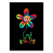 Peace Courage Liebe Hope Frogs Hippie Tischnummer (Vorderseite)