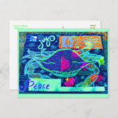 Peace Crab Collage Postkarte (Vorne/Hinten)