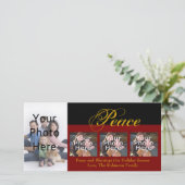 Peace Custom Christmas Foto Cards Feiertagskarte (Stehend Vorderseite)